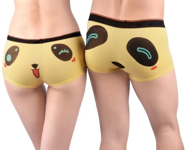 2pcs/lot bamboo fiber  cartoon smiling face lovers underpants Lovely fashion Panties for Men's and women's Underwear