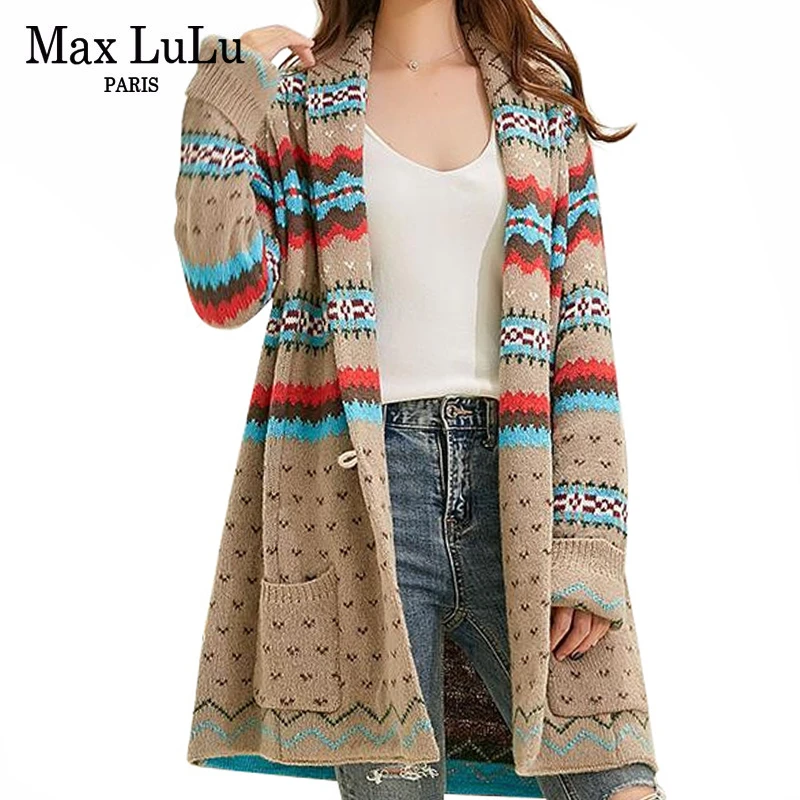 Max LuLu женская теплая одежда в Корейском стиле женские полосатые зимние