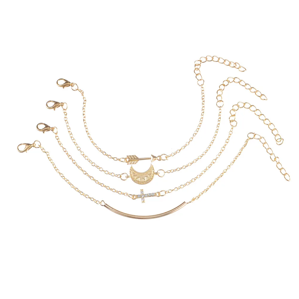 4 шт./компл. модная богемная Классическая Крест Тотем Луна стрела Кристалл