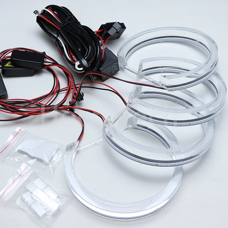 

Ultra bright White Crystal DTM Style LED Angel Eyes kits Halo Rings Light 131mm*4 for BMW 1995-2000 E39 5 series pre-facelift
