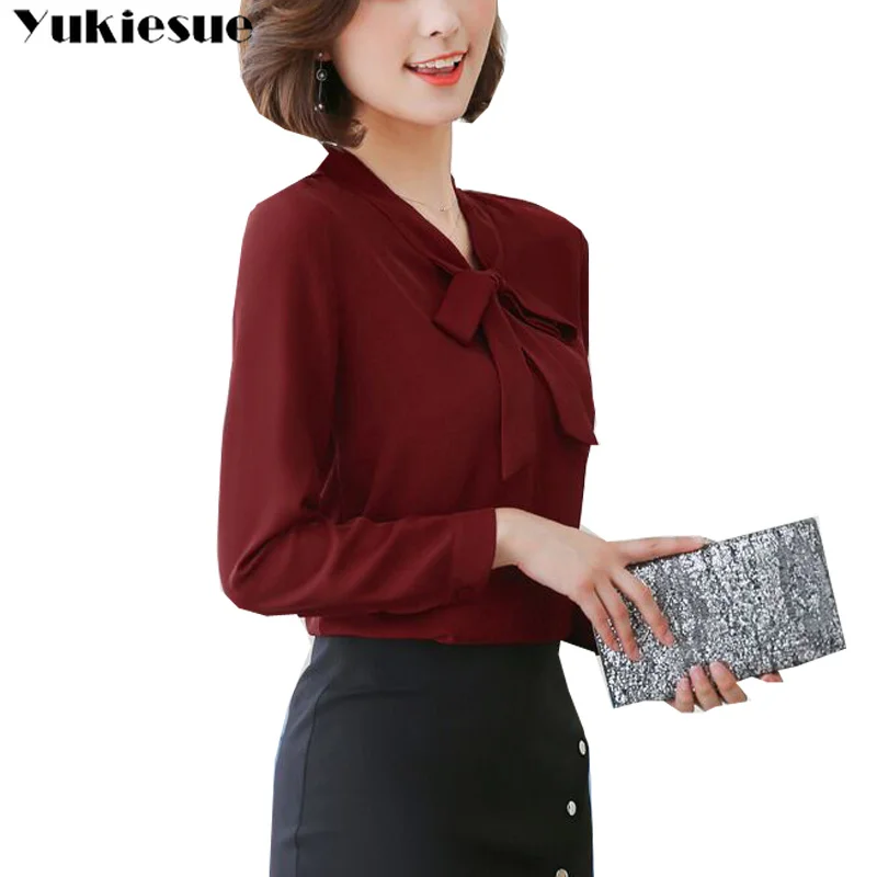 

fashionable women's blouse shirt women blusas chiffon shirts womens tops and blouses long sleeve formal laides blusas Plus size
