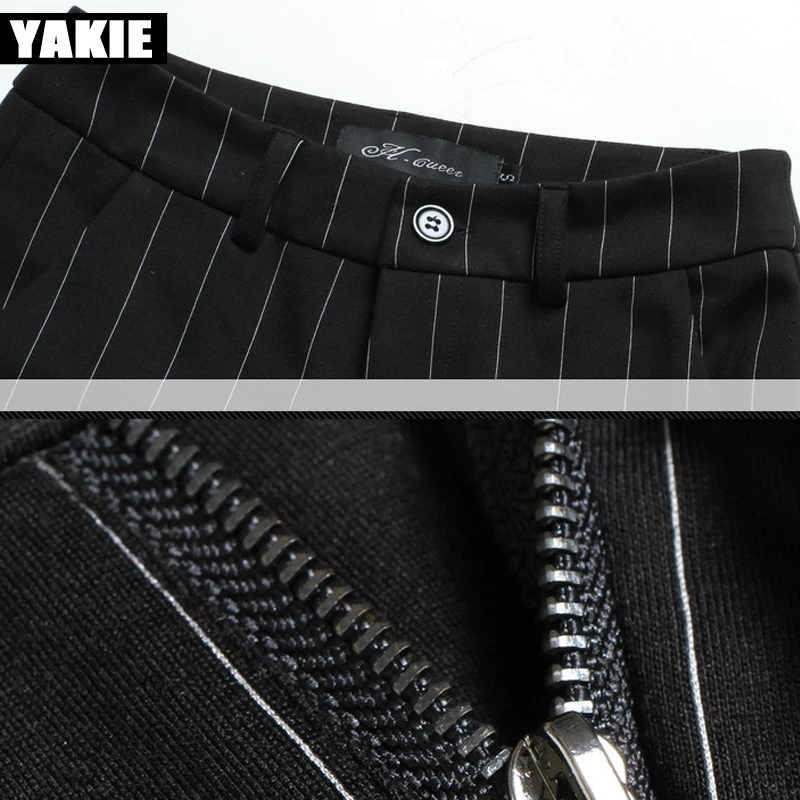 Плюс размер широкие расклешенные брюки женские полосатые обтягивающие тонкие