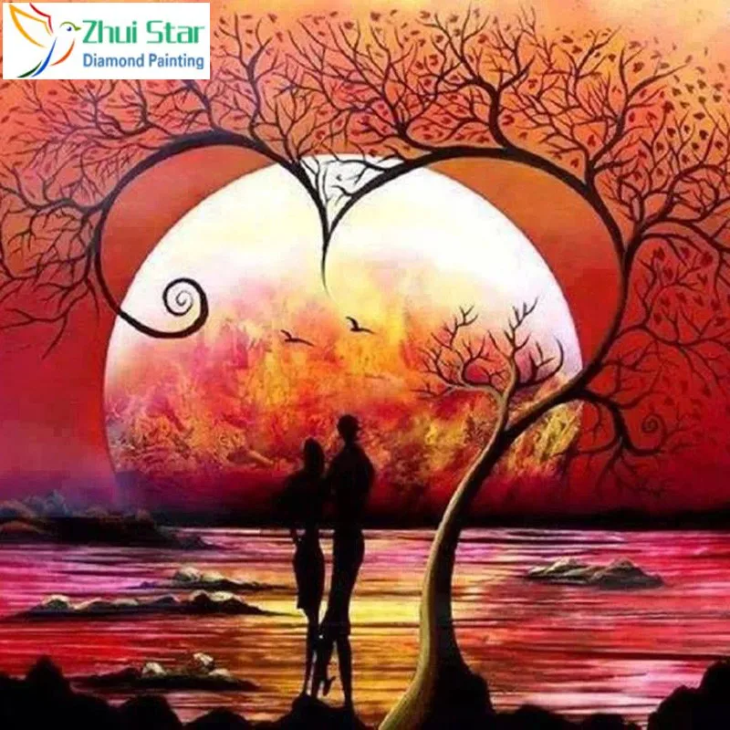 Zhuistar 5d Diy Diamond Painting Cross Stitch Love tree Mosaic Full diamond embroidery rhinestones Set gift | Дом и сад