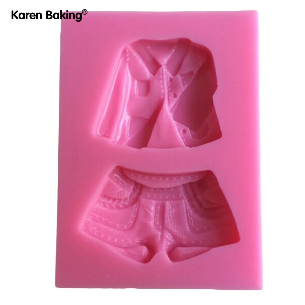 Куртка классная и Брюки для девочек Форма помадка 3D формы силиконовые свечи