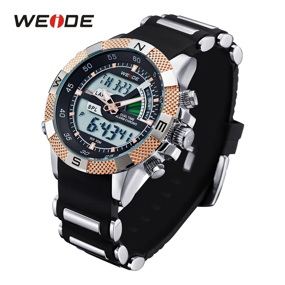 Часы WEIDE Роскошные Брендовые мужские модные спортивные часы кварцевые