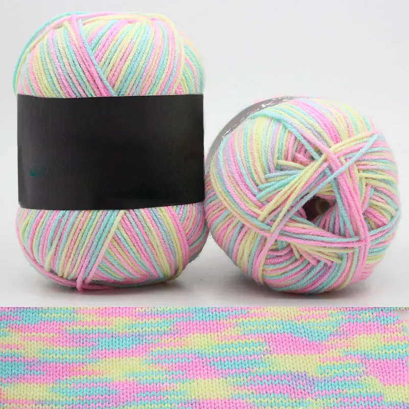 11 Hot Wholesale 50g/ball Colorful Section-dyeing Wool Yarn Baby Milk Cotton Soft Acrylic Yarn for Hand Knitting Crochet - Цвет: 11