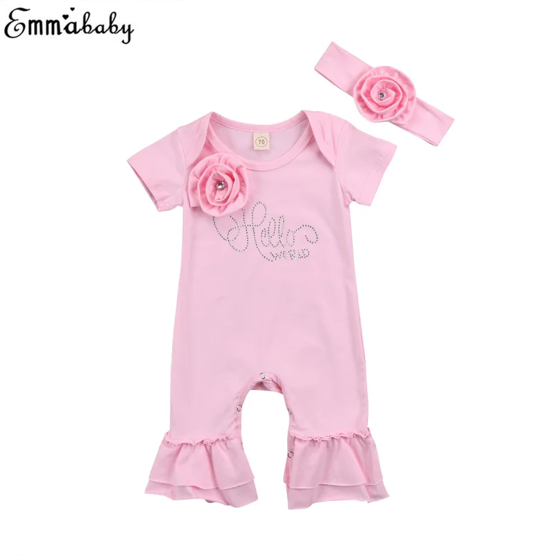 Для новорожденных Обувь для девочек Комбинезоны малышек 3D цветок ползунки с