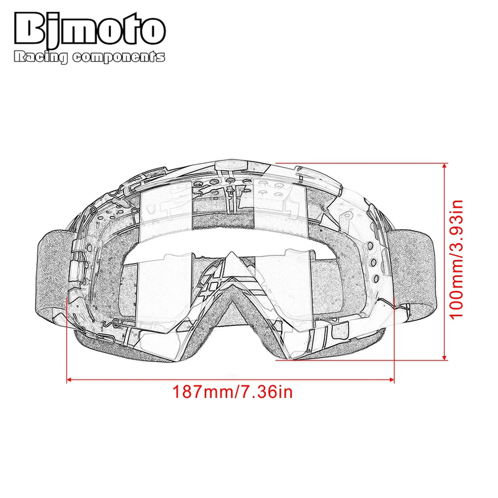 Очки для мотокросса BJMOTO спортивные гоночные очки солнцезащитные грязевого