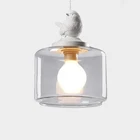 Креативная американская стеклянная люстра с одной головой птица, светодиодная Подвесная лампа, обеденная, рестораны, магазины, Современное креативное кафе