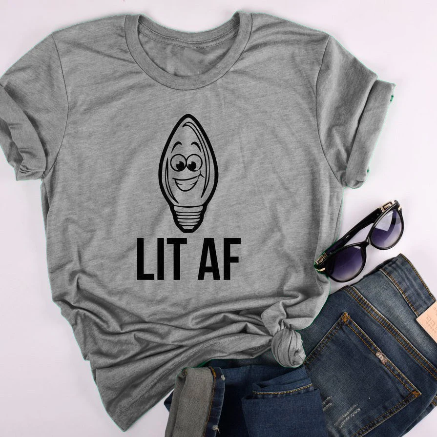 NewFunny Graphic Cute Gift Aesthetic Harajuku Christmas Lights Tshirt Vintage Holiday Party Tumblr Tees T-shirt | Женская одежда
