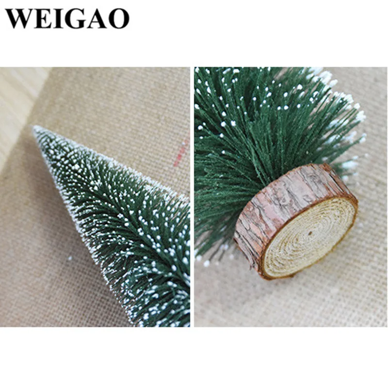 WEIGAO 10-30 см рождественские украшения из натурального ротанга венки и Мини искусственная деревянная новогодняя елка дерево кулон рождественские принадлежности