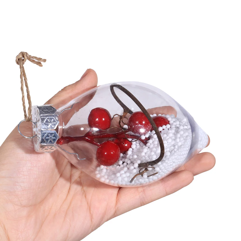 Water Drops Foam Cherry Christmas Decorations Ball Transparent Clear Bubble Sphere Tree Pendant Hanging Decoration Ornament Gift | Дом и сад