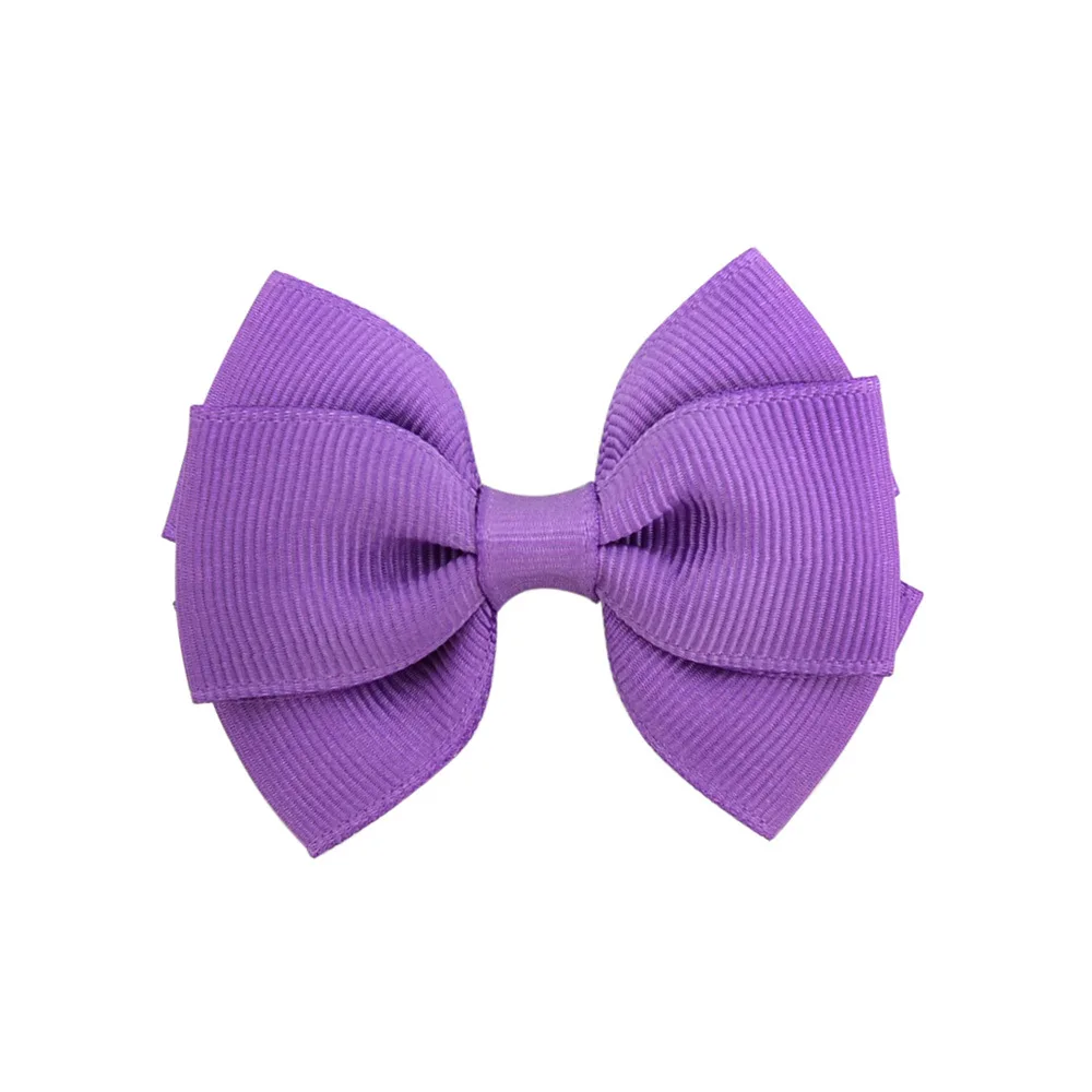 purple Двухслойные банты для волос Ruoshui для девочек, детские заколки для волос с однотонным бантом, аксессуары для волос, милые детские подарочные заколки, заколки для волос - Цвет: purple