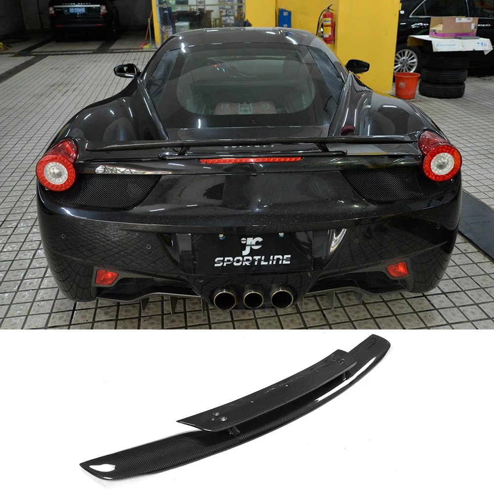 Углеродное волокно задний багажник двойной спойлер крыло загрузки губ Для Ferrari 458