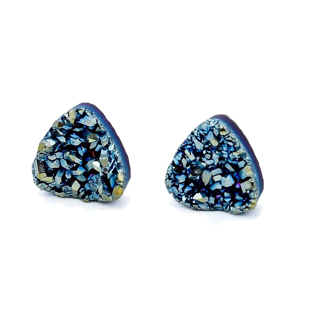 A10 Iolite Blue EYIKA ювелирные изделия 10 шт./лот треугольная Друза 8*8*8 мм бусины для изготовления ювелирных изделий обеспечивают выбор смешанных цветов - Цвет: A10 Iolite Blue