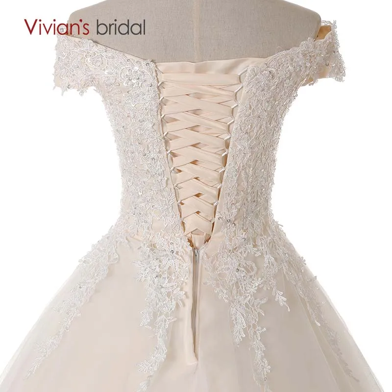 Vivian's Bridal блесток кружева аппликация с открытыми плечами без бретелек бальное