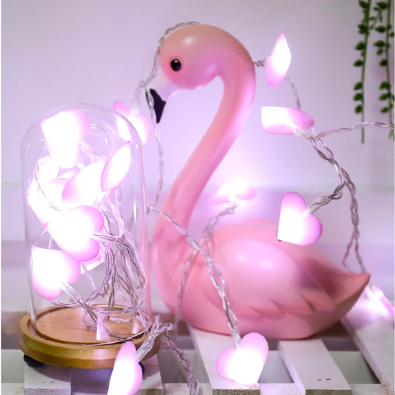 

Led Love Heart Wedding String Fairy Light Holiday LED Led Fairy Pink Girl String Light Indoor Party Garden Garland lighting Pink