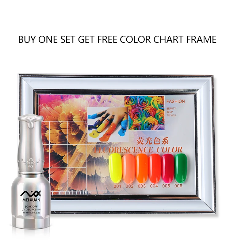 Meixuan Fluorencent Color Gel Nail L Top Base Coat Needed Art UV LED Varnish | Красота и здоровье