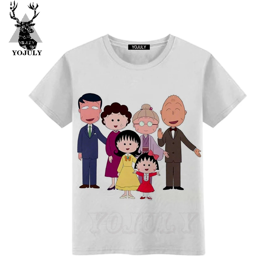 Футболка с 3D принтом YOJULY для маленьких девочек Lawaii Chibi Maruko Повседневная летняя