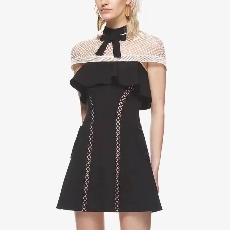 Кружевное платье с коротким рукавом Черное и белое 2019|lace dress|women dressa dress |
