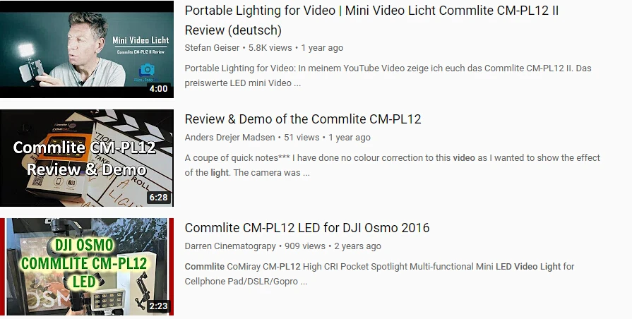 Светодиодный видеосвет Commlite CM-PL12B II High CRI> 95 Ультраяркий, портативный многофункциональный мини-видео свет для смартфонов и камер