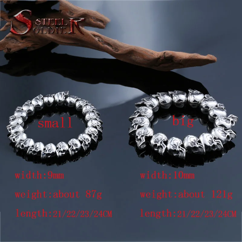 Мужской браслет из нержавеющей стали 316L с изображением черепа|bracelet punk|bracelet punk