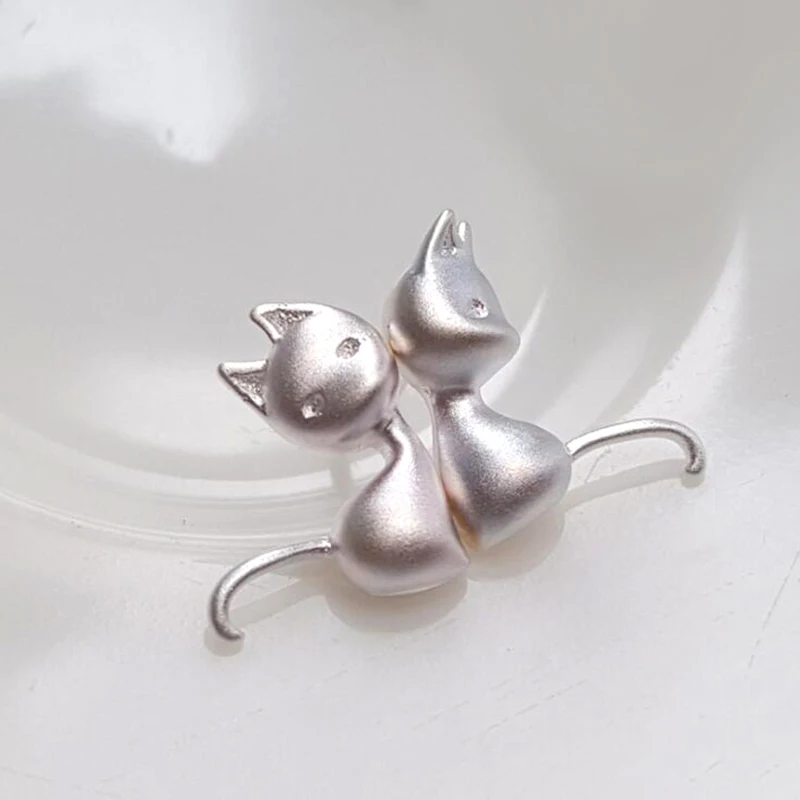 Серьги-гвоздики женские из серебра 925 пробы с милыми мультяшными 3D животными |