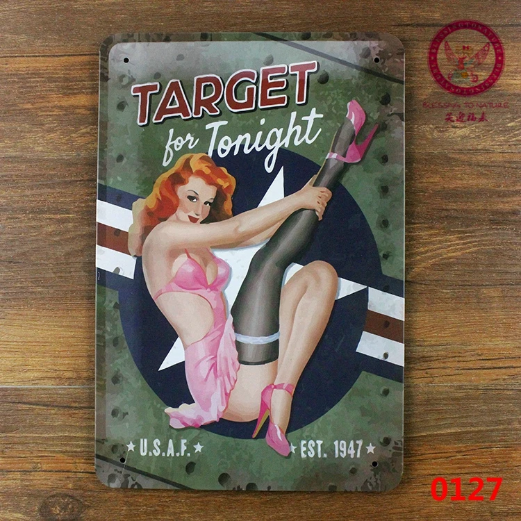 Мишень для вечеринки пинап леди железная Картина декор бара винтажный подарок