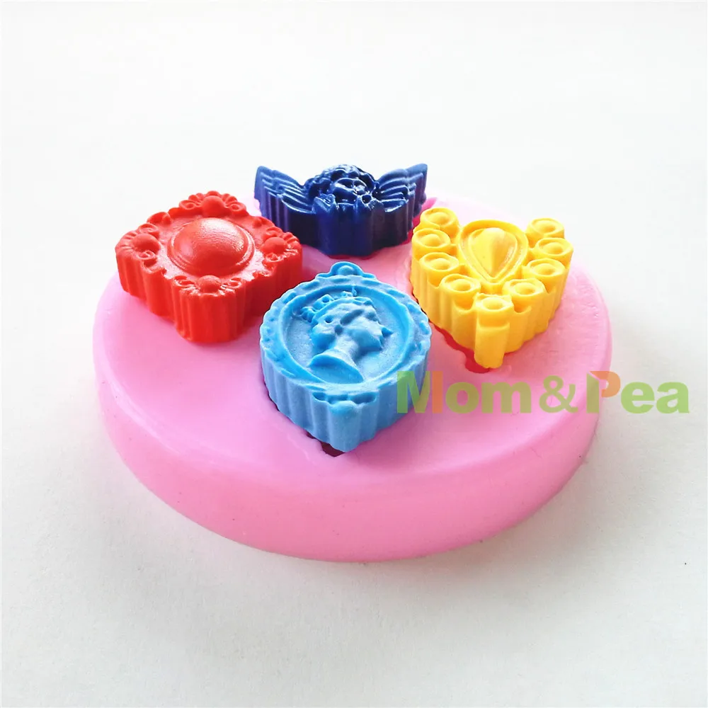 Мама и горох 0600 Бесплатная доставка Ангел король в форме лица силиконовая форма