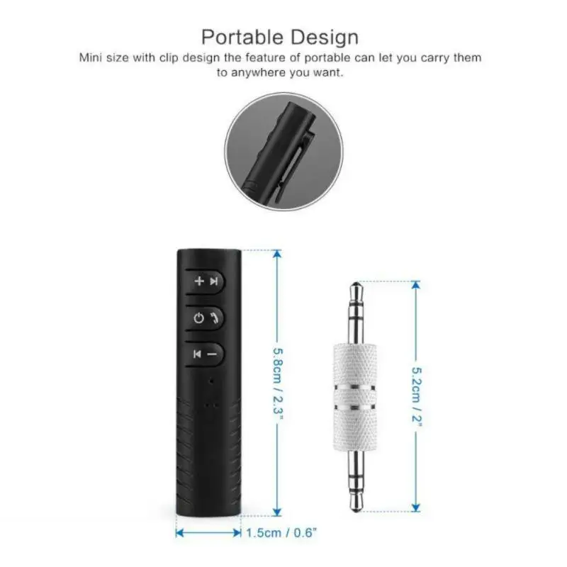 Mini 3.5mm Jack Bluetooth Car Kit Handsfree Music Audio Receiver Adapter Auto AUX for Speaker Headphone CarNew New | Автомобили и