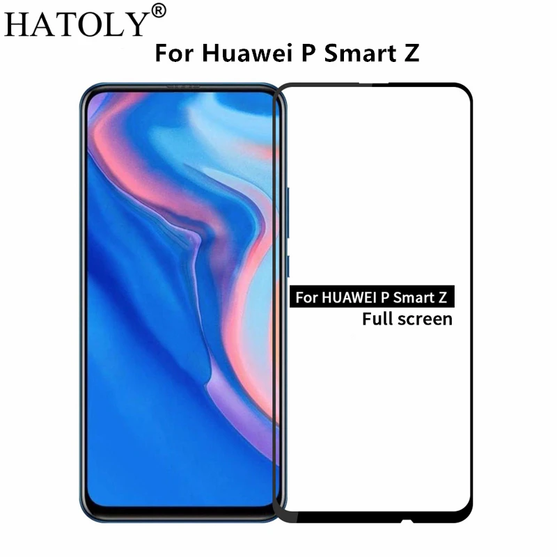 Vidrio templado para Huawei Y9 Prime 2019, Protector de pantalla P Smart Z, cubierta completa para Huawei Y9 Prime 2019, pel&iacute;cula de borde curvo 3D, 2 uds.-0