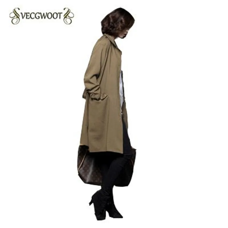 Осень 2020 новинка высокое качество средняя длина ветровка Женское пальто длинный