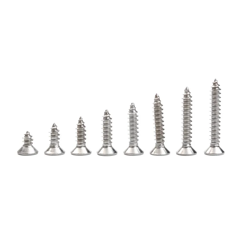 

200Pcs M3*6/8/10/12/14/16/18/20 Stainless Steel Flat Head Screw Cross Countersunk Head Tapping Screw Assortment Kits