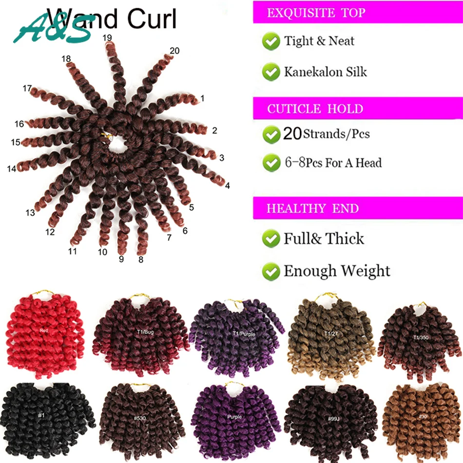 cosplay crochet braids hair extension for black women wand curl peruca synthetic weave braiding color T1/bug T1/350 #27 |