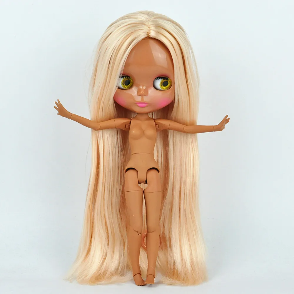 Фабричная кукла Blyth прямые светлые волосы шарнирное тело самодельные обнаженные