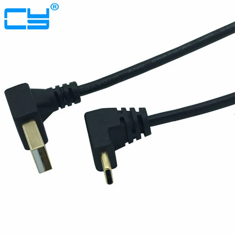 

GOLD Plated Up Angle USB2.0 (Type-A) Male to USB3.1 (Type-C)Male Up & Dwon Angle USB Data Sync & Charge Cable Connector