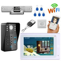 7 wired wireless wifi video door phone video intercom doorbell system electric strike lock power supply door exit id card