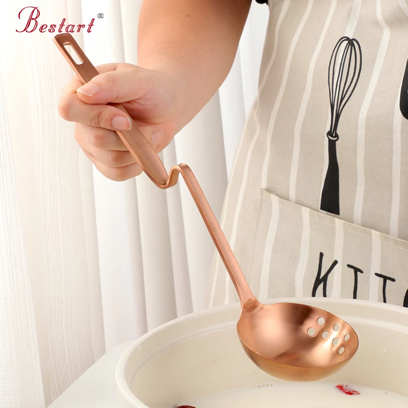 2 in 1 Long Handle Soup Ladle Serving Spoon Set Cooking Colander Kitchen Slotted With Holes Metal Table Scoop Tableware | Дом и сад
