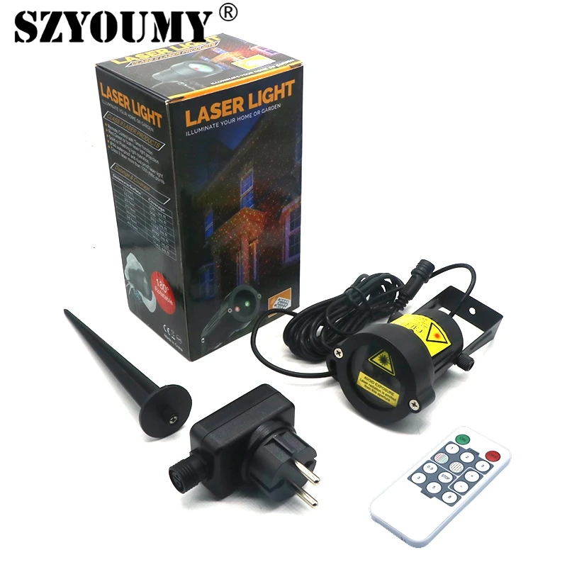 

Уличное украшение для сада SZYOUMY Premium, водонепроницаемый Рождественский лазерный прожектор IP65 с дистанционным управлением
