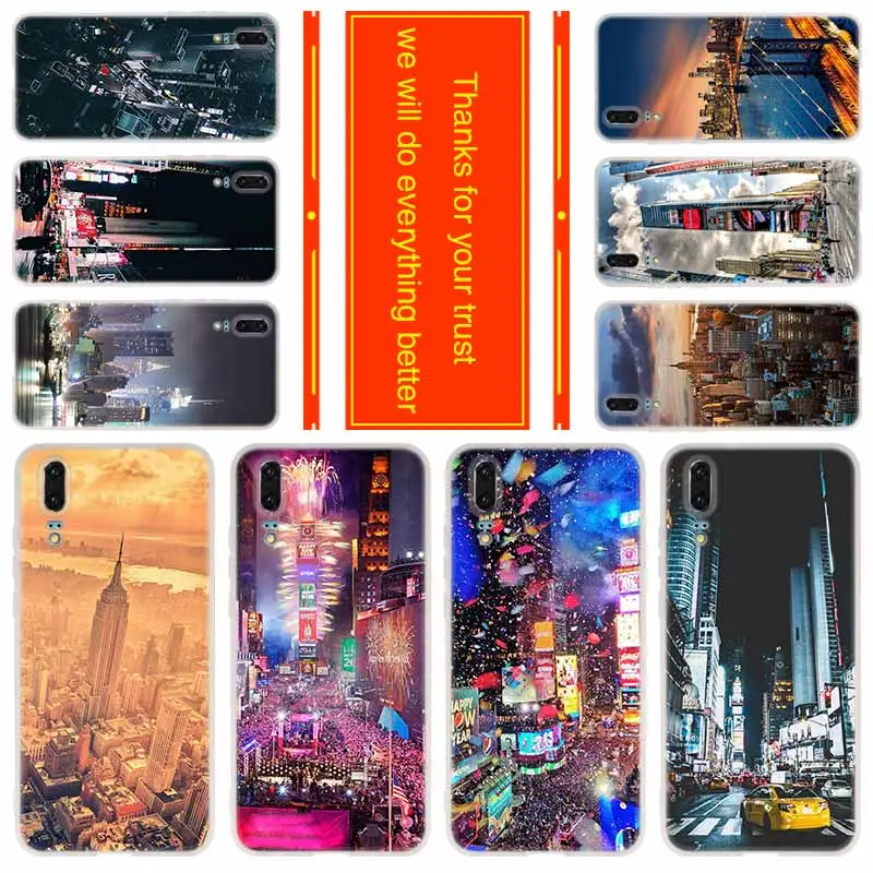 Мягкий чехол для Huawei P40 P30 P20 Pro P10 Lite e Plus P Samrt Z 2020 2019 New York City Times Square Beautiful|Бамперы| |