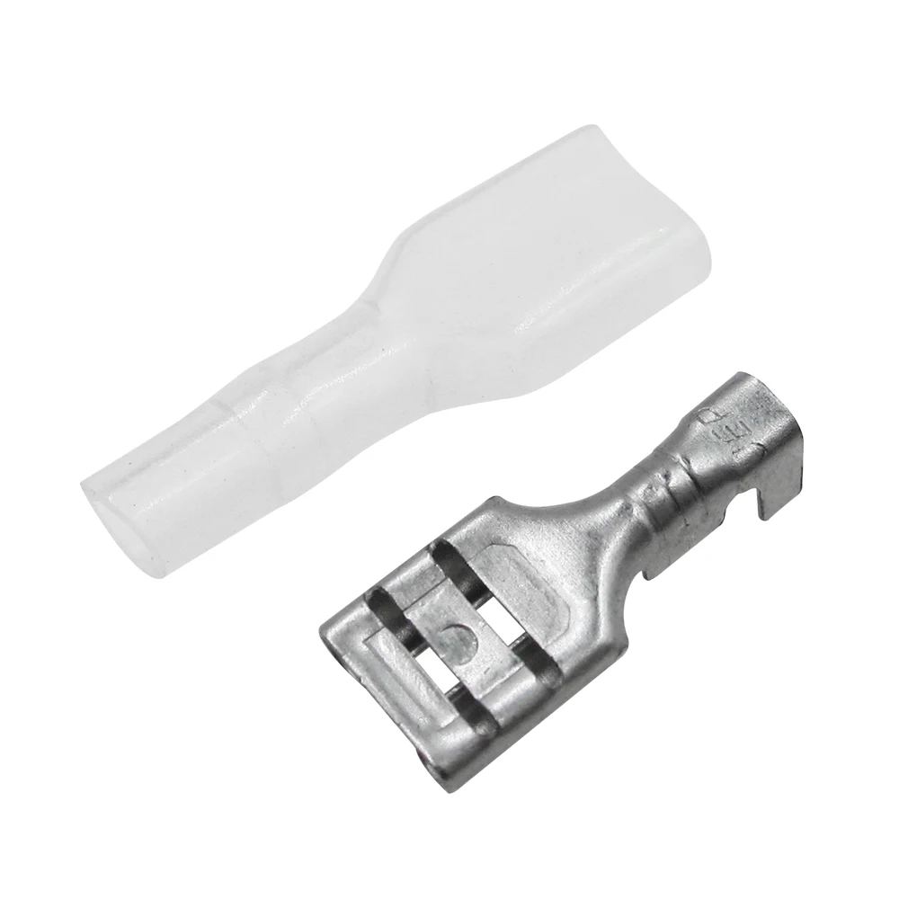 

HAILANGNIAO 100 шт./лот 6,3 разъем с пружинной изоляцией Терминал холодного соединения с прозрачной оболочкой