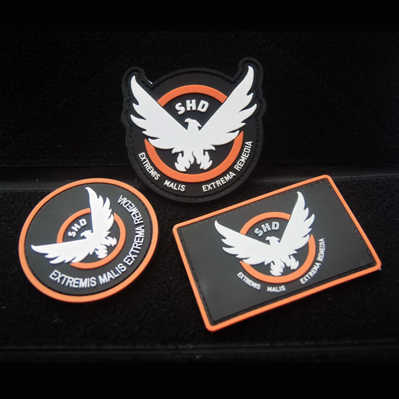 ПВХ патч The Division SHD Wings Out патч крюк и петля армейская гордыня нарукавная нашивка на рюкзак игра страйкбол Косплей Военный Патч