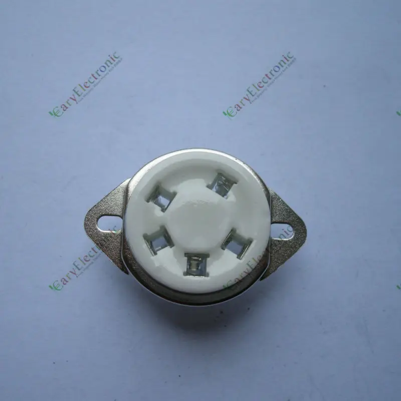 

Wholesale and retail 8pcs 5pin New Silver Ceramic Tube Sockets top mount for vaccum tube 807 Valve free shipping
