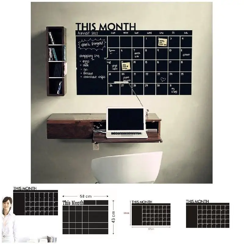 DIY ежемесячная доска настенная фотография съемная виниловая наклейка