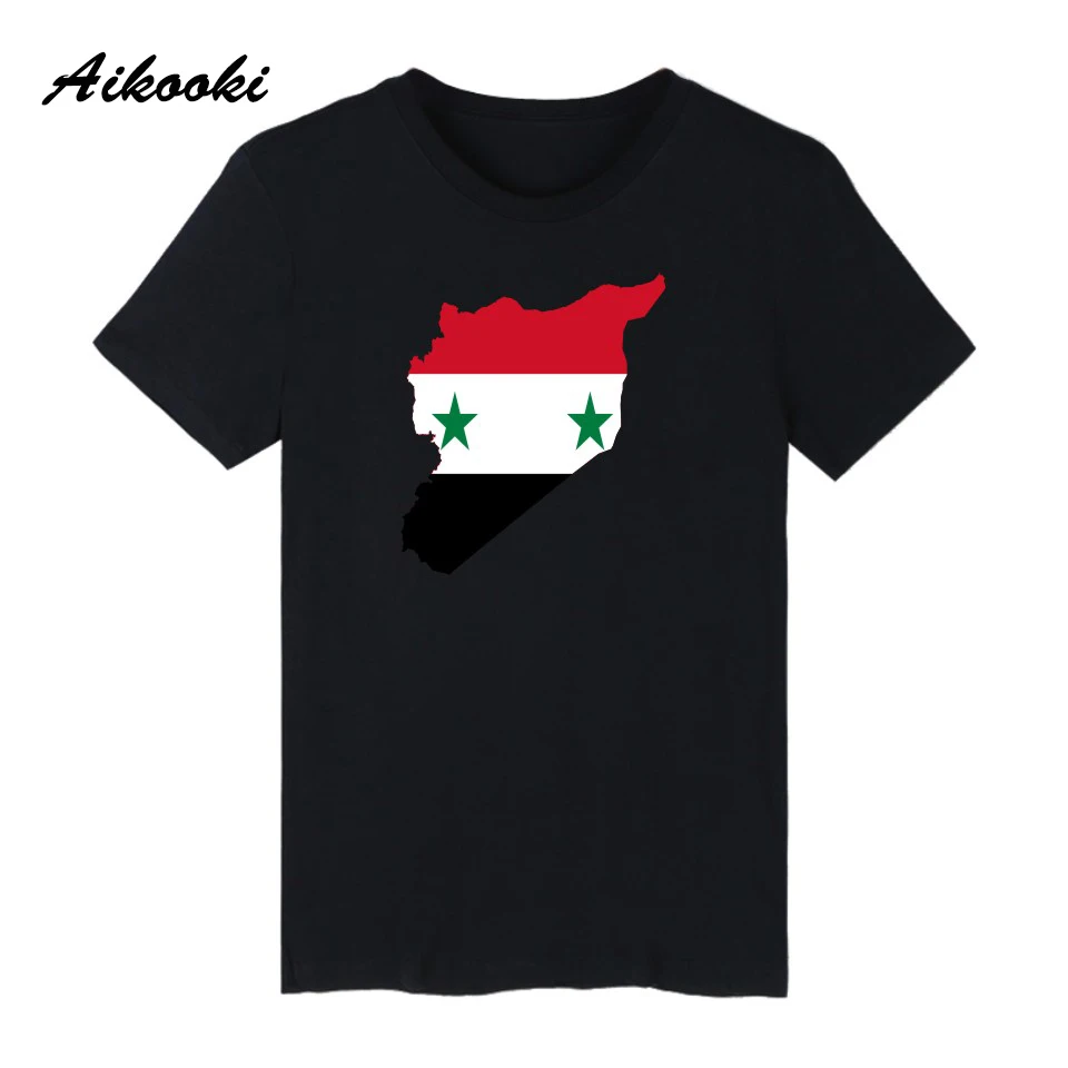 Syrian Flag Short Sleeve T shirt Men Funny Casual T-Shirt Shirt Hip Hop Top Cotton Fashion Soft Tees | Мужская одежда