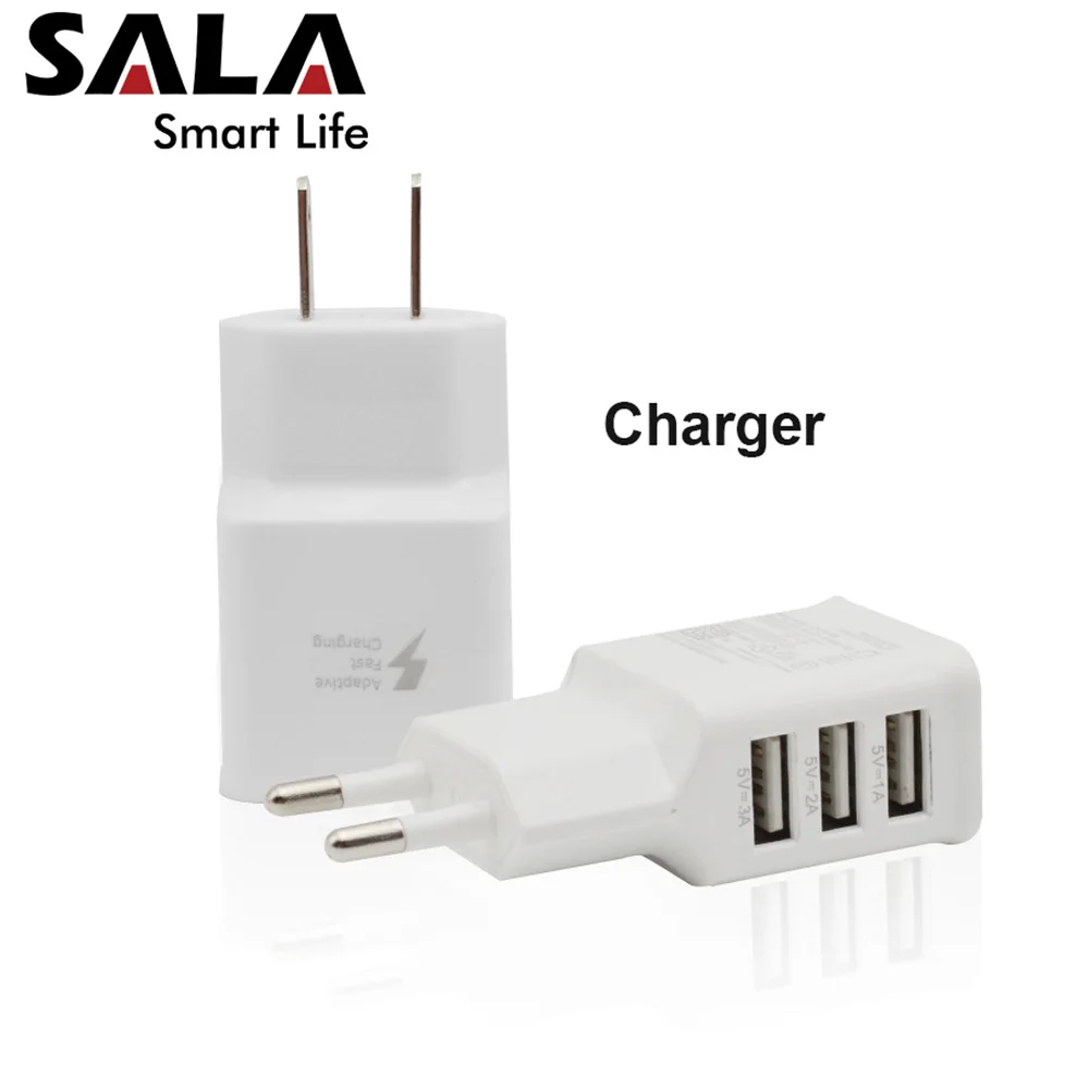 Универсальное 3 USB быстрое зарядное устройство 0 5 вольт 2.1A для Iphone EU US Plug Usb
