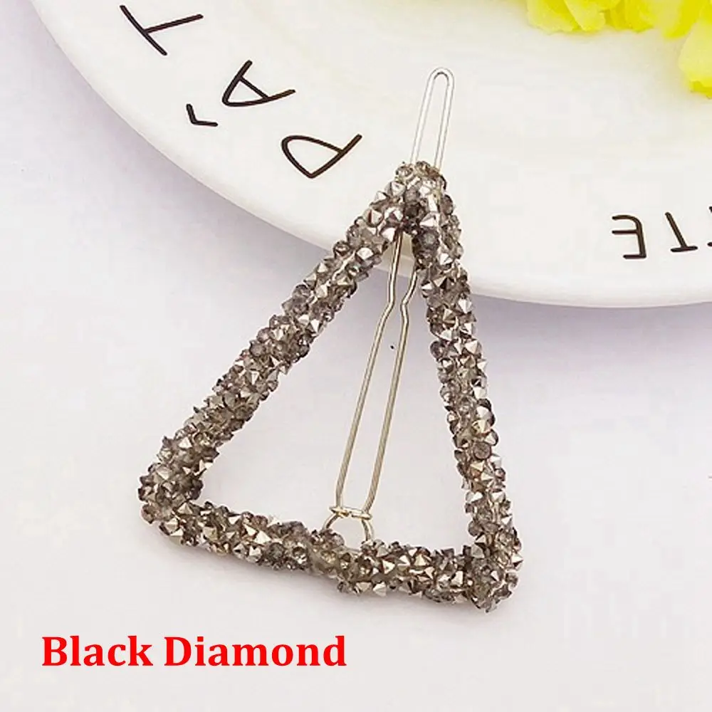 Triangle Black Новинка, хрустальные стразы в виде смолы, круглой и треугольной формы, заколка для волос, уникальный знак, заколка для волос для женщин, аксессуары для волос, украшения для волос - Цвет: Triangle Black