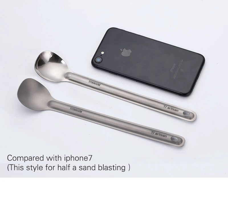 Tiartisan Titanium Long Handle Spoon Outdoor Portable Dinner Spoon Camping Picnic Cutlery Outdoor Traveling Tableware Ta8119