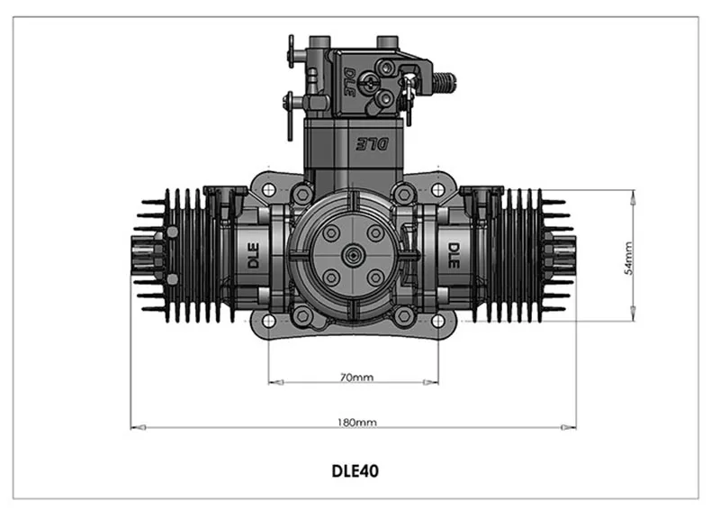 Новый оригинальный бензиновый/бензиновый двигатель DLE 40 куб. См двойной цилиндр