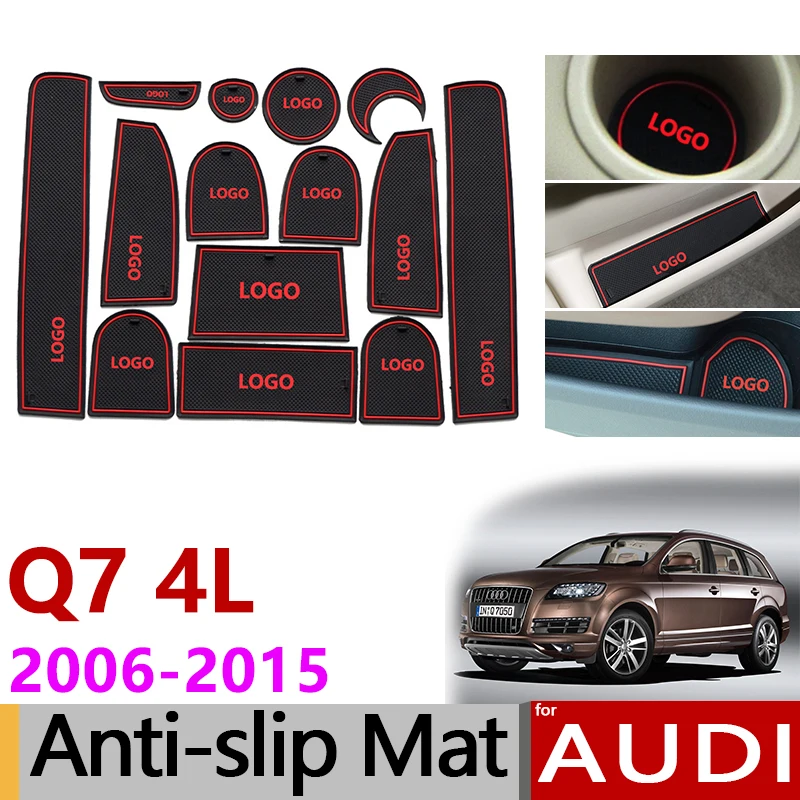 Противоскользящий резиновый коврик для подставки под ворота Audi Q7 4L 2006 2015 S line LOGO